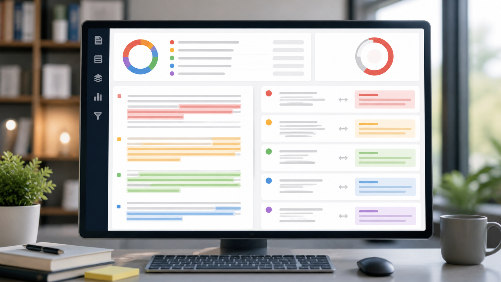 Generic similarity report with highlighted document matches